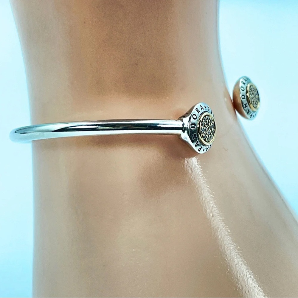 Elegant Sterling Silver Bangle Bracelet Over 9 Grams Marked 925 - Picture 5 of 6